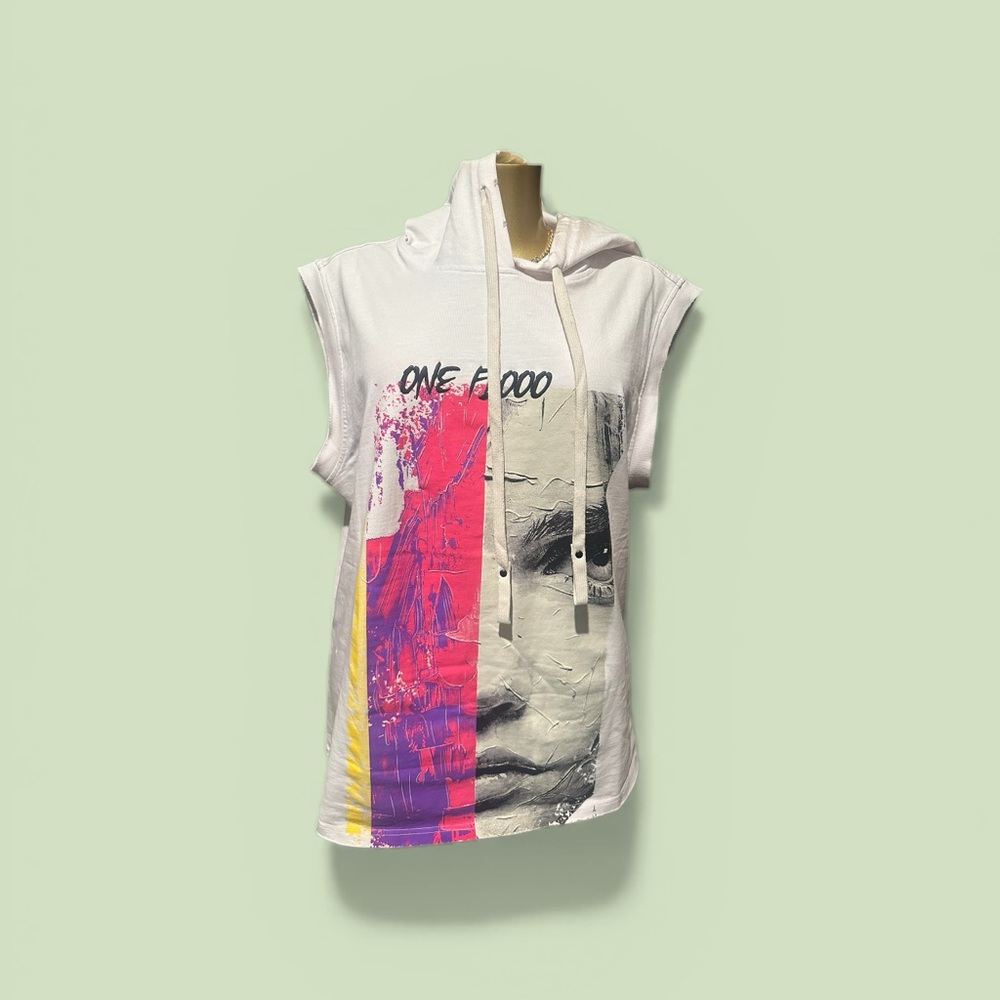 Graphic Hoodie - White and Pink